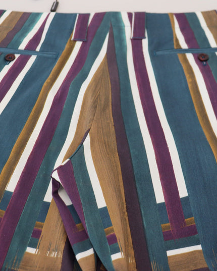 Dolce & Gabbana Multicolor Striped Stretch Cotton Shorts