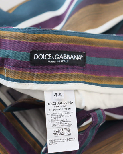 Dolce & Gabbana Multicolor Striped Stretch Cotton Shorts