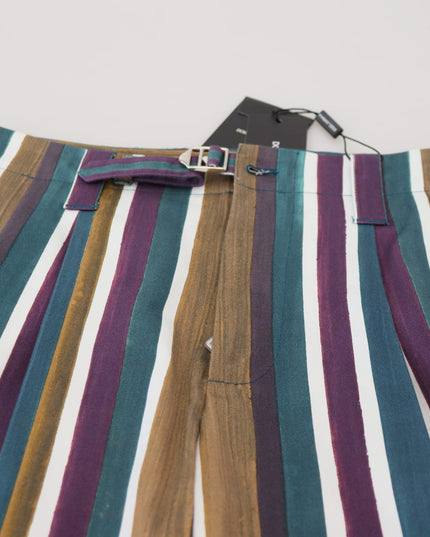 Dolce & Gabbana Multicolor Striped Stretch Cotton Shorts