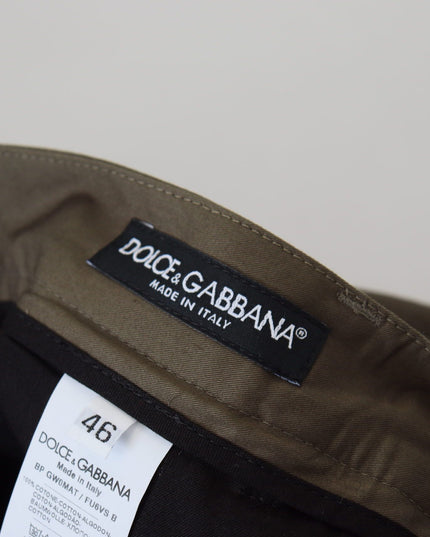 Dolce & Gabbana Green Chinos Cotton Casual Shorts