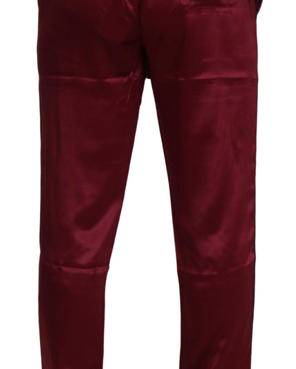 Dolce & Gabbana Bordeaux Silk DG Sleep Lounge Pants