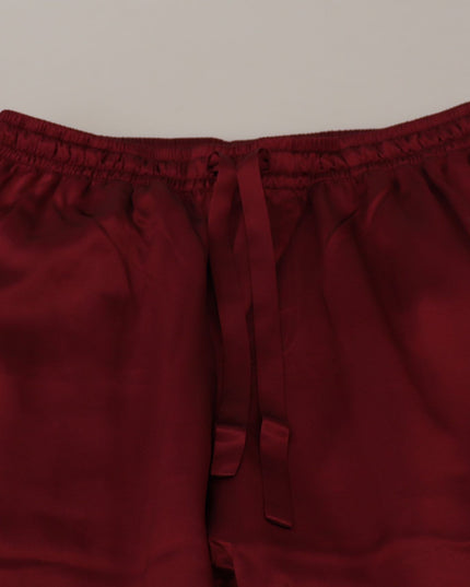 Dolce & Gabbana Bordeaux Silk DG Sleep Lounge Pants