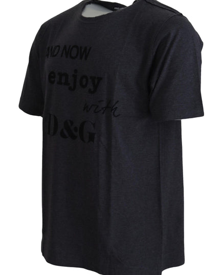 Dolce & Gabbana Gray Crewneck Cotton Short Sleeve  T-shirt