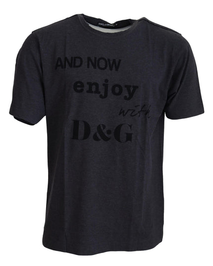 Dolce & Gabbana Gray Crewneck Cotton Short Sleeve  T-shirt