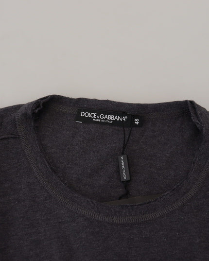 Dolce & Gabbana Gray Crewneck Cotton Short Sleeve  T-shirt