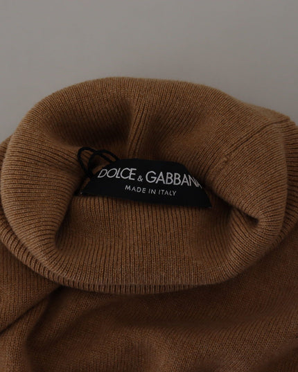 Dolce & Gabbana Beige Cashmere Turtleneck Pullover Sweater