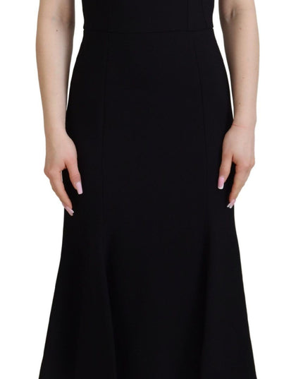 Dolce & Gabbana Black Dress Sheath Flare Viscose Dress