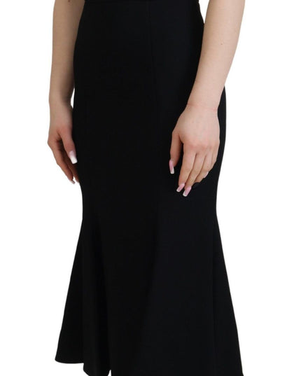 Dolce & Gabbana Black Dress Sheath Flare Viscose Dress