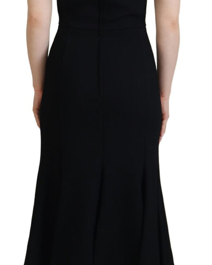 Dolce & Gabbana Black Dress Sheath Flare Viscose Dress
