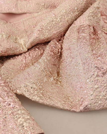 Dolce & Gabbana Pink Jaquard 3/4 Sleeve Sheath Midi Dress