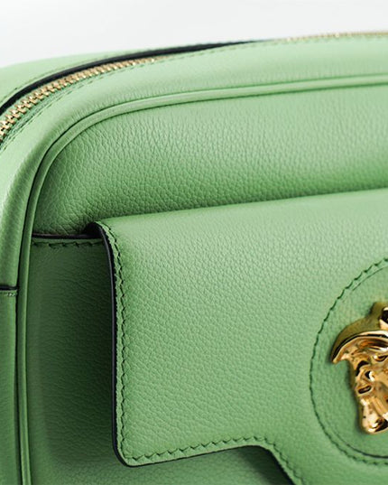 Versace Mint Green Calf Leather Camera Shoulder Bag