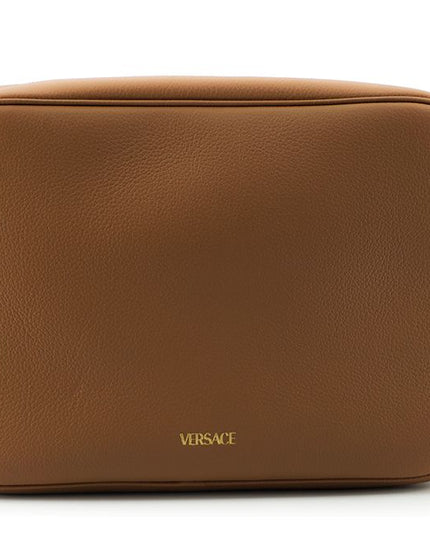Versace Brown Calf Leather Camera Shoulder Bag
