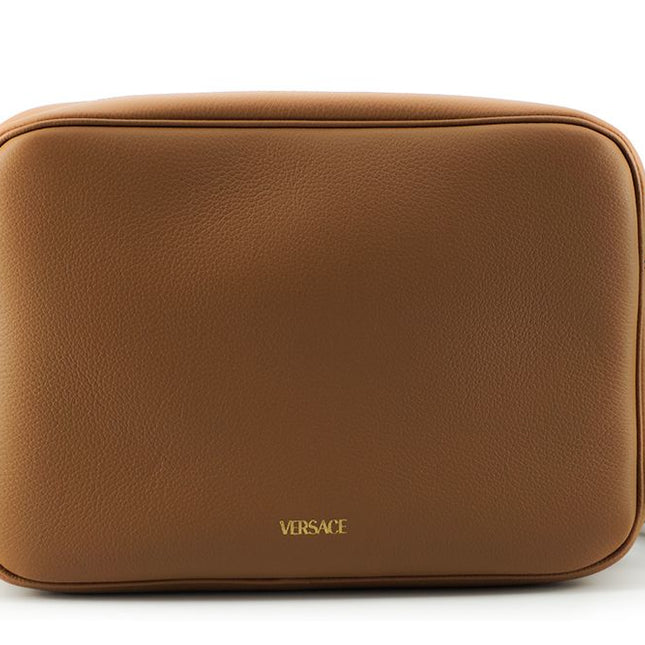 Versace Brown Calf Leather Camera Shoulder Bag