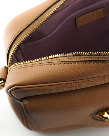 Versace Brown Calf Leather Camera Shoulder Bag