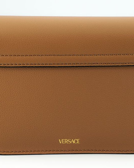 Versace Brown Calf Leather Shoulder Bag