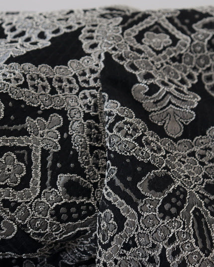 Dolce & Gabbana Black Gray Jacquard Sheath Bodycon Dress