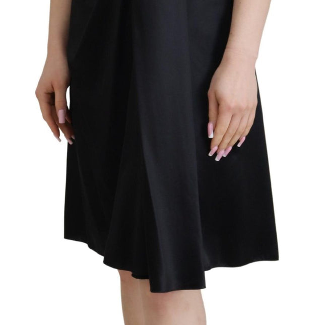 Dolce & Gabbana Black Silk Shift Short Mini Party Dress