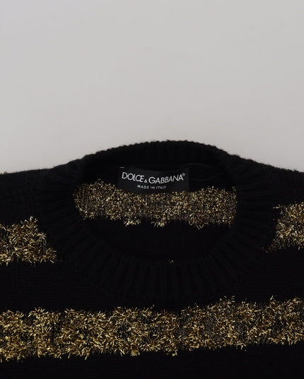 Dolce & Gabbana Black Gold D&G Crystal Cashmere Sweater
