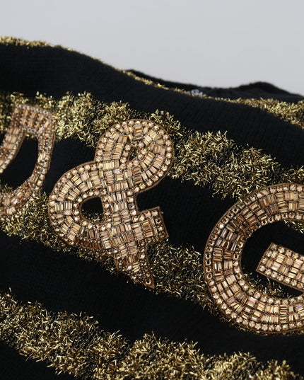 Dolce & Gabbana Black Gold D&G Crystal Cashmere Sweater