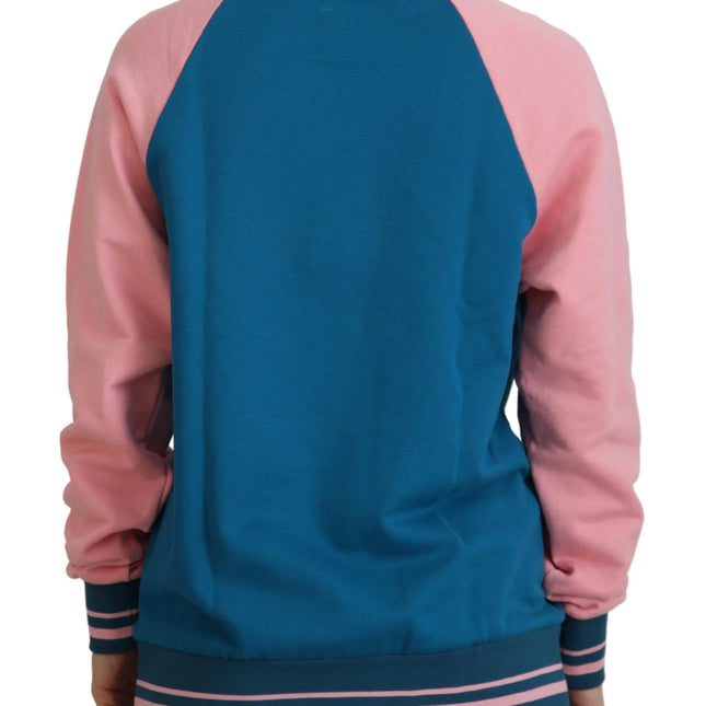 Dolce & Gabbana Blue Pink Queen Sequin Crystal Sweater