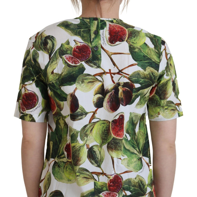 Dolce & Gabbana Crew-neck Cotton Top Blouse Fruit T-shirt