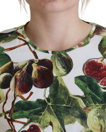 Dolce & Gabbana Crew-neck Cotton Top Blouse Fruit T-shirt