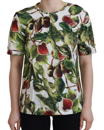 Dolce & Gabbana Crew-neck Cotton Top Blouse Fruit T-shirt