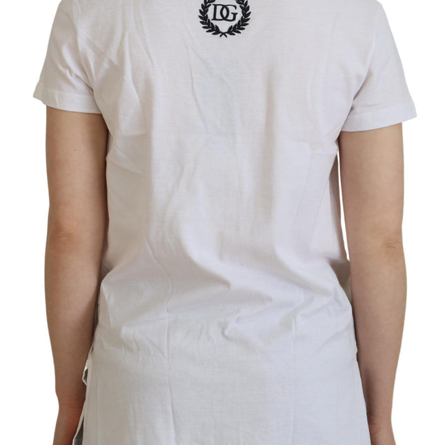 Dolce & Gabbana White Short Sleeve V-neck Cotton Top Blouse T-shirt