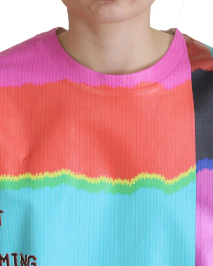 Dolce & Gabbana Multicolor TV Print Blouse Cotton  T-shirt