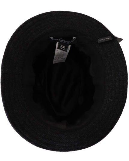 Dolce & Gabbana Gray Virgin Wool Logo Fedora Trilby Cappello Hat