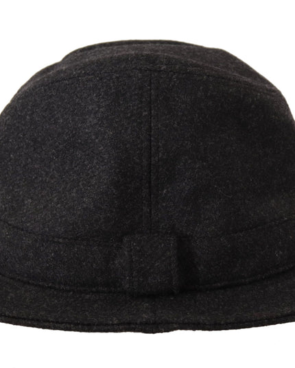 Dolce & Gabbana Gray Virgin Wool Logo Fedora Trilby Cappello Hat
