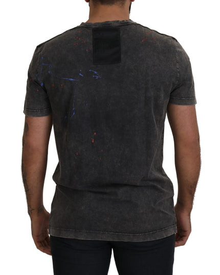 Dolce & Gabbana Gray Discolored Effect DG Logo T-shirt