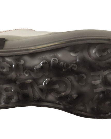 Dolce & Gabbana White Gold Leather Low Top Sneakers Casual Shoes