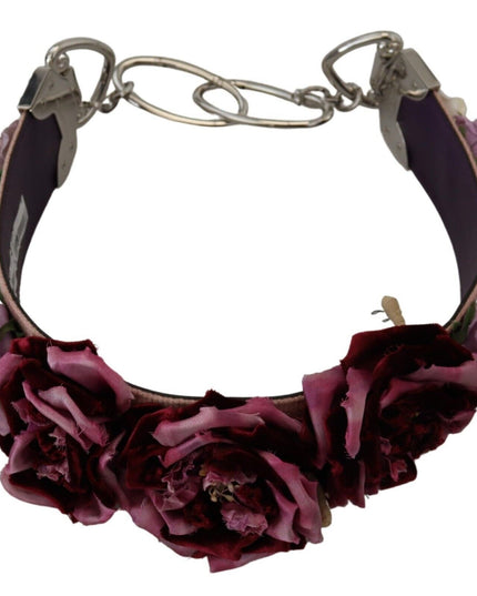 Dolce & Gabbana Multicolor Floral Appliques Metal Shoulder Strap