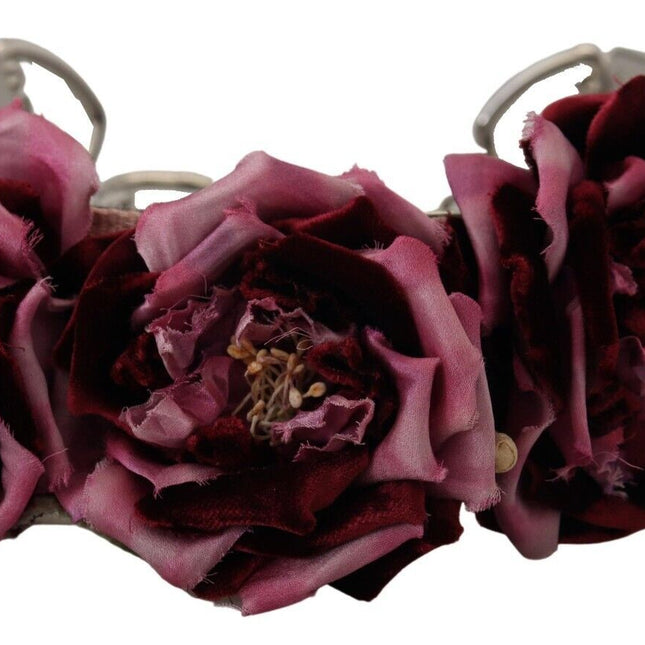 Dolce & Gabbana Multicolor Floral Appliques Metal Shoulder Strap