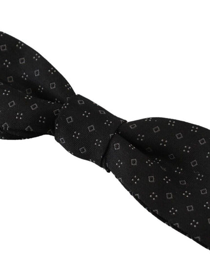 Dolce & Gabbana Black Silk Patterned Necktie Men Accessory Bow Tie