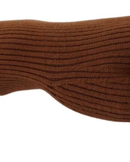 Dolce & Gabbana Brown Cashmere Knitted Hands Mitten Mens Gloves
