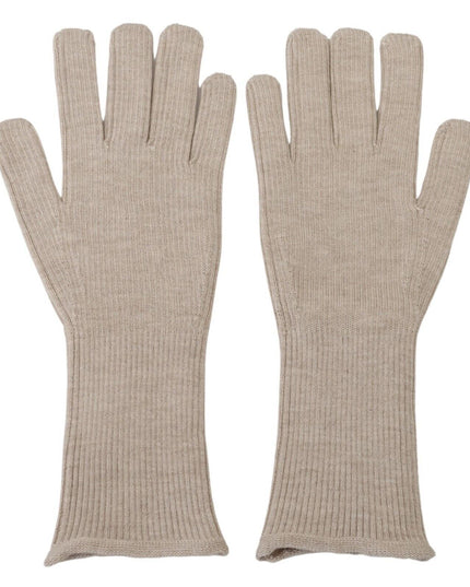 Dolce & Gabbana Ivory Cashmere Silk Hands Mitten Mens Gloves