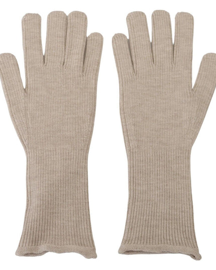 Dolce & Gabbana Ivory Cashmere Silk Hands Mitten Mens Gloves
