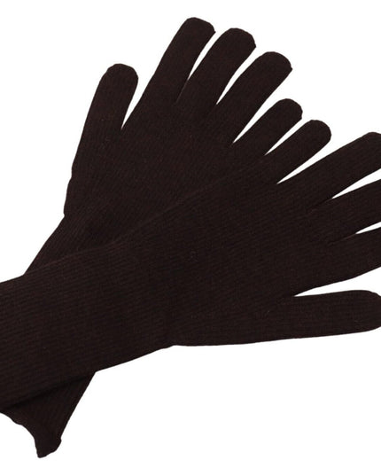 Dolce & Gabbana Brown Cashmere Silk Hands Mitten Mens Gloves