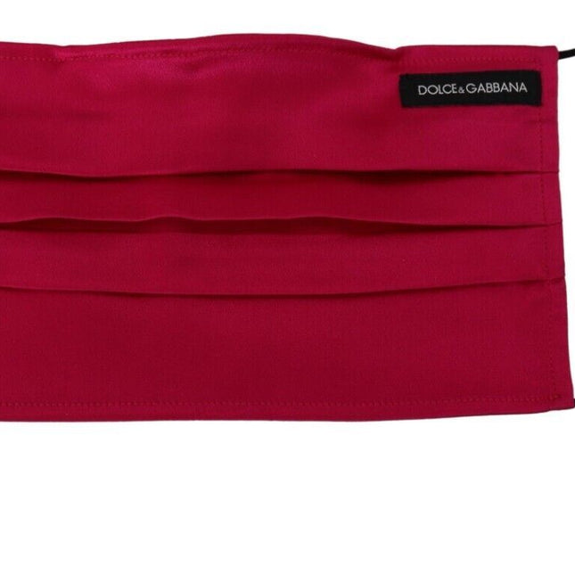 Dolce & Gabbana Red Cotton Pleated Elastic Ear Strap One Size Face Mask