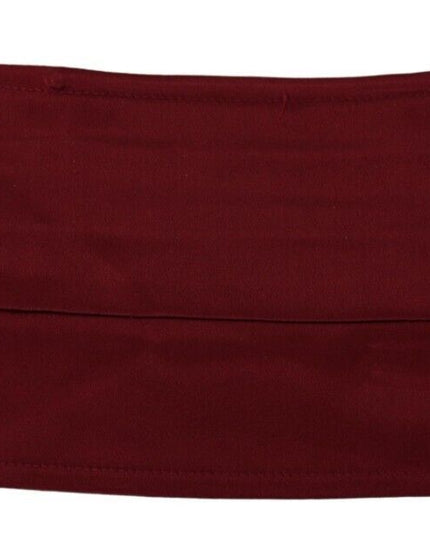 Dolce & Gabbana Maroon Silk Pleated Elastic Ear Strap One Size Face Mask