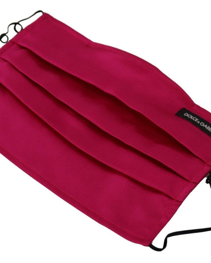 Dolce & Gabbana Maroon Silk Pleated Elastic Ear Strap One Size Face Mask