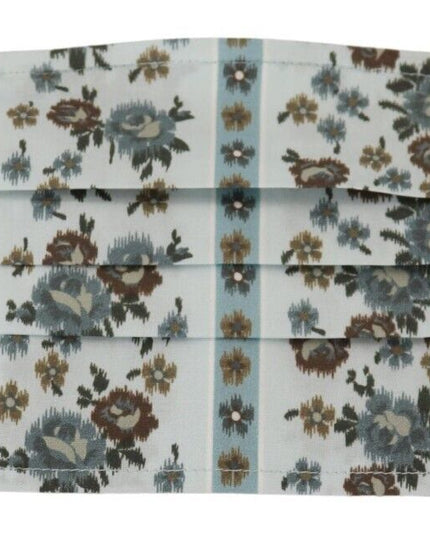 Dolce & Gabbana White Floral Cotton Pleated Elastic Ear Strap Face Mask