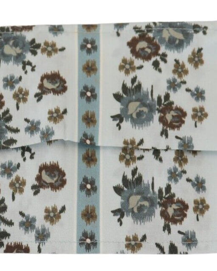 Dolce & Gabbana White Floral Cotton Pleated Elastic Ear Strap Face Mask