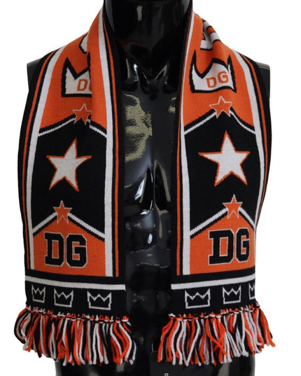 Dolce & Gabbana Multicolor DG Logo Printed Men Neck Wrap Shawl Scarf