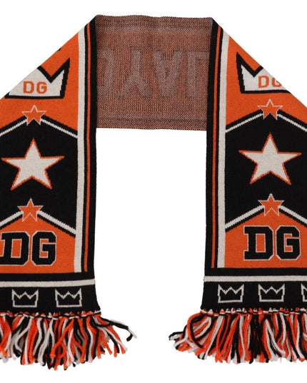 Dolce & Gabbana Multicolor DG Logo Printed Men Neck Wrap Shawl Scarf