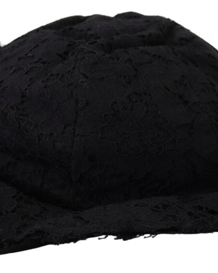 Dolce & Gabbana Black Cotton Wide Brim Shade Hat