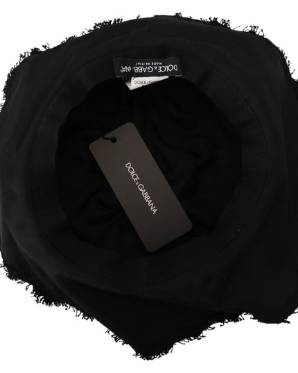 Dolce & Gabbana Black Cotton Wide Brim Shade Hat
