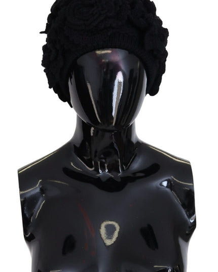 Dolce & Gabbana Black Wool Knit Winter Beanie Hat
